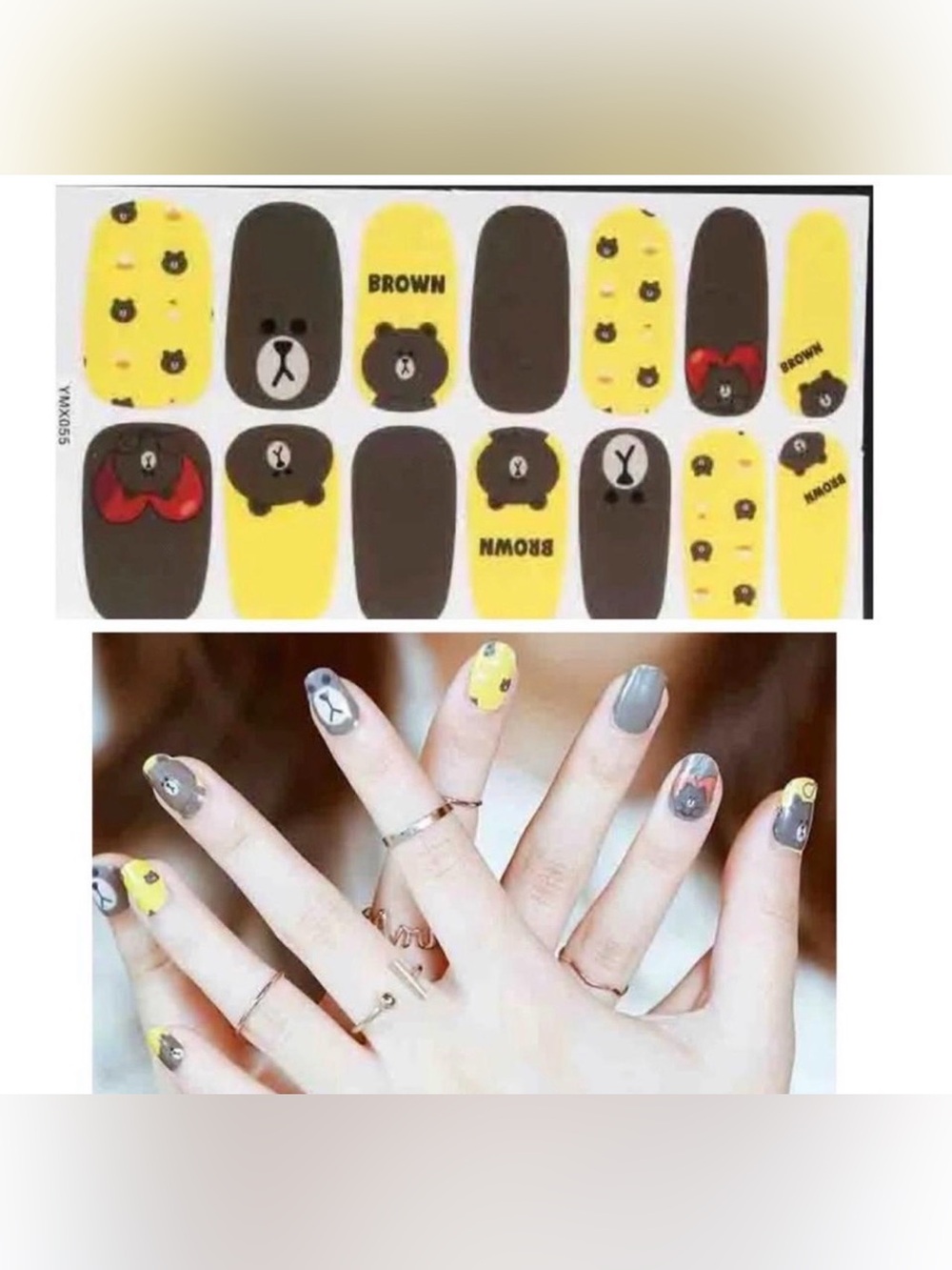 $2 Brown Bear Nail Sticker Wraps $2 WITH ANY $10 ORDER OR MORE